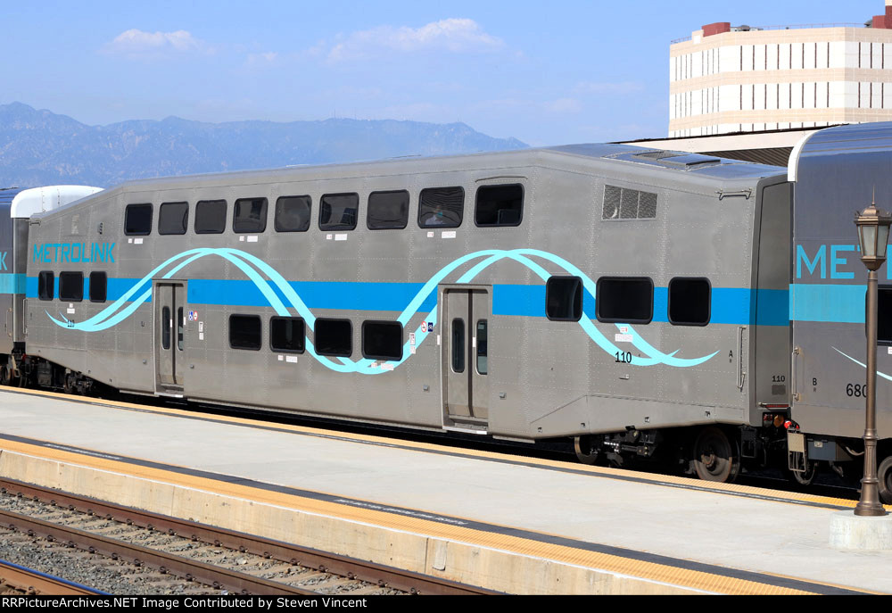 Metrolink coach SCAX #110 rehabbed and repainted by TALGO in Wisconsin.